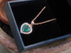 2.20 carat Natural Emerald Heart Pendant in Gold with Diamond Accents Elegant Gift for Her