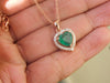 2.20 carat Natural Emerald Heart Pendant in Gold with Diamond Accents Elegant Gift for Her