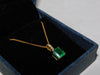 Classic 2.30 carat Emerald cut Natural Emerald Pendant Necklace in 14K Gold Gift for Her