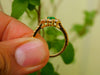 Round Natural Emerald and Diamond Halo Engagement Ring in 14K Gold Handmade Fine Gold Jewelry