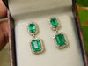7,80 ct dunkelgrüne Statement-Ohrhänger mit großen sambischen Smaragden im Smaragd- und Ovalschliff, 18 Karat Gold, Smaragdohrringe, ovale Smaragdstifte (Kopie)