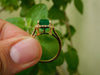 Emerald Cut Natural Emerald &amp; Diamond Halo Promise Ring in 14K Gold 4.20 Carats Fine Jewelry