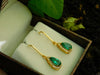 Luxurious 6 carat Pear shape Natural Emerald and Diamond Teardrop DangleEarrings in 14K Gold
