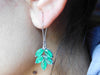 1.80 carat Marquise Shaped Genuine Emerald Leaf Drop Dangle Earrings