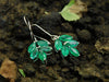 1.80 carat Marquise Shaped Genuine Emerald Leaf Drop Dangle Earrings