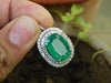 Cushion Cut Natural Emerald and Diamond Halo Pendant in 14K Gold Elegant Birthstone Jewelry