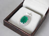 Cushion Cut Natural Emerald and Diamond Halo Pendant in 14K Gold Elegant Birthstone Jewelry