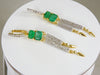 4.30 carat Emerald cut Emerald Natural Emerald And Diamond Dangle Earrings in 14k Gold