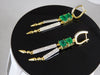 4.30 carat Emerald cut Emerald Natural Emerald And Diamond Dangle Earrings in 14k Gold