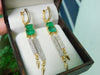 4.30 carat Emerald cut Emerald Natural Emerald And Diamond Dangle Earrings in 14k Gold