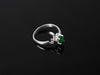 Natural Emerald Ring with Leaf Pattern Band Promise Ring in 14k Gold 1.10 carat Emerald Wedding RIng