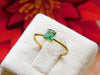 14k Solid Gold Emerald Ring: Octagon Solitaire Design - May Birthstone Ring