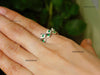 0.35 carat Natural Emerald Double Band Wedding Ring For Women in 14k Solid Gold Engagement Ring