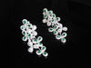 2.50 Teardrop Natural Emerald Diamond Flower Dangle Earrings Elegant Statement Design