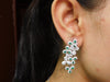2.50 Teardrop Natural Emerald Diamond Flower Dangle Earrings Elegant Statement Design