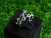 0.35 carat Natural Emerald Double Band Wedding Ring For Women in 14k Solid Gold Engagement Ring