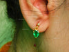 1.90 carat Pear Shape Natural Emerald and Diamond 14k Gold Stud Earrings