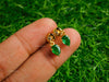 1.90 carat Pear Shape Natural Emerald and Diamond 14k Gold Stud Earrings