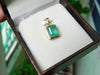4.10 carat 14K Gold Emerald cut Natural Pendant Necklace Timeless Emerald Jewelry