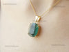 10.40 Carat Natural Emerald Pendant: 14k Gold Cushion Cut Gemstone