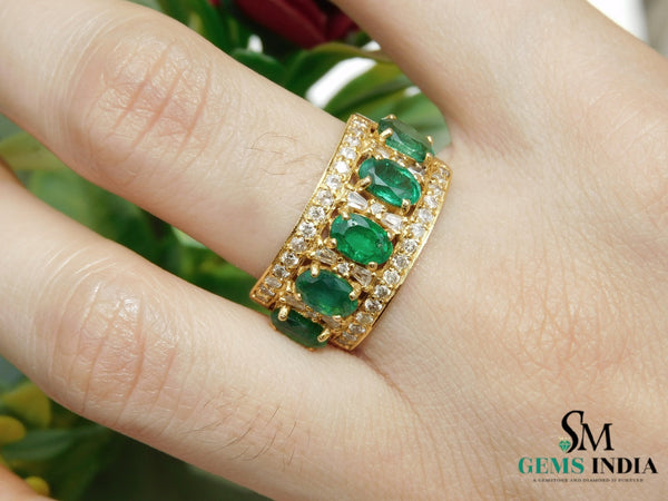 Oval Shape Women Engagement Ring Gold Statement Cocktail Ring For Women