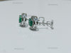 1.80 carat Natural Emerald Oval Halo Stud Earring with Screw Back Closure