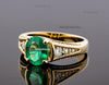 3.20 carat Oval cut Natural Emerald & Diamond Accent Ring with Split Shank Band