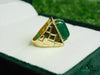 10.50 Carats Natural Emerald Cabochon Sugar Loaf Stone Ring - Valentines Day Men's Gift Ring
