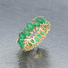 4.40 carat Pear cut Natural Emerald Eternit Band In 14 and 18K Gold Special Gift for her