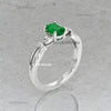 1.20 carat Oval shape Natural Emerald and Diamond Split Shank Ring in 14k Gold Gift for her