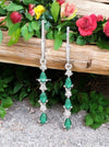 1.30 carat Pear Zambian Emerald Diamond Dangle Earrings 14k Gold Gift