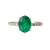 1 carat Oval Cut Natural Emerald and Diamond Ring in 14K Gold Classic Solitaire Design