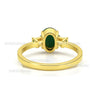 6.70 Carat Oval Shape Cabochon Natural Green Emerald And baguettes Diamond Engagement Ring 14k Solid Gold Ring