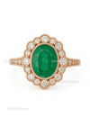 5.80 Carats Oval cut Natural Zambian Emerald And Diamond Engagement Ring in 18K gold