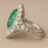 5.80 Carats Oval cut Natural Zambian Emerald And Diamond Engagement Ring in 18K gold