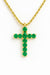 2.10 carat Elegant Round Natural Emerald Cross Pendant Faith Jewelry Gift