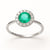 1.50 carat round natural Zambian emerald Gemstone and diamonds ring for woman's in 14k Solid Gold