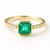 0.90 Carat Emerald-Cut Green Emerald & Diamond Band Ring in 14K Gold