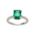 2 carat Emerald cut Engagement Ring Natural Zambian Emerald and Diamonds in 14k Solid Gold Ring