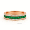 1.09 carat Princess Cut Natural Emerald &amp; Diamond Eternity Band in 14k Gold