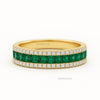 1.09 carat Princess Cut Natural Emerald &amp; Diamond Eternity Band in 14k Gold