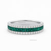 1.09 carat Princess Cut Natural Emerald &amp; Diamond Eternity Band in 14k Gold
