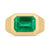 5.15 Carats 14k Emerald Men Ring, Natural Rich Vivid Emerald, Yellow Solid Gold