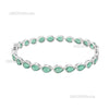 Natural Vintage Style Pear Emerald Tennis Bracelet: 14k Yellow Solid Gold Women Gift