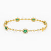 Tennisarmband aus Natur-Smaragden im Ovalschliff und Diamanten in Gold | Tennisarmband aus Natur-Smaragden und Diamanten in Gold | Tennisarmband mit großen Smaragden im Ovalschliff