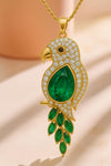 4.50 carat Green Pear Emerald Parrot Pendant Dazzling Gold Pendant for Elegant Style