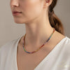 Rainbow Sapphire Tennis Necklace in 14k Gold Round Multi Sapphires Colorful Gemstone Choker for Women