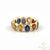 Pear shaped Natural Rainbow Sapphire Full Eternity Band Ring in Gold Ombre Gemstone Ring