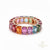 Rainbow Sapphire Diamond Eternity Band Ring Emerald cut 14k Gold Prong Setting