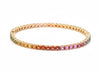 Rainbow Sapphire Tennis Bracelet 14k Gold Round Natural Multi Gemstone